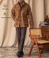 Chaqueta gruesa de tweed con mangas raglán