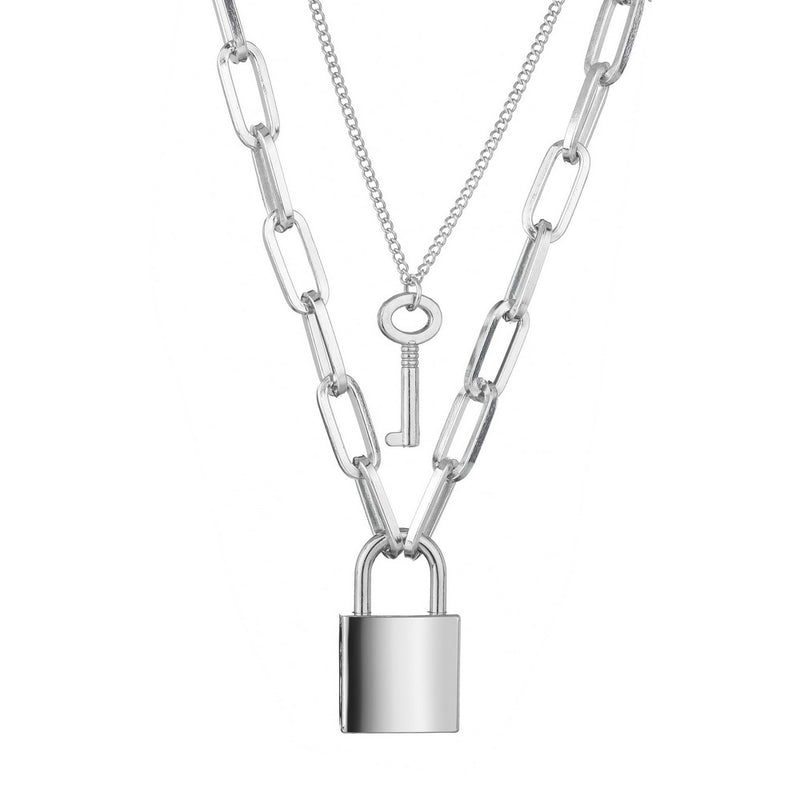 Padlock necklace key necklace - WOMONA.COM