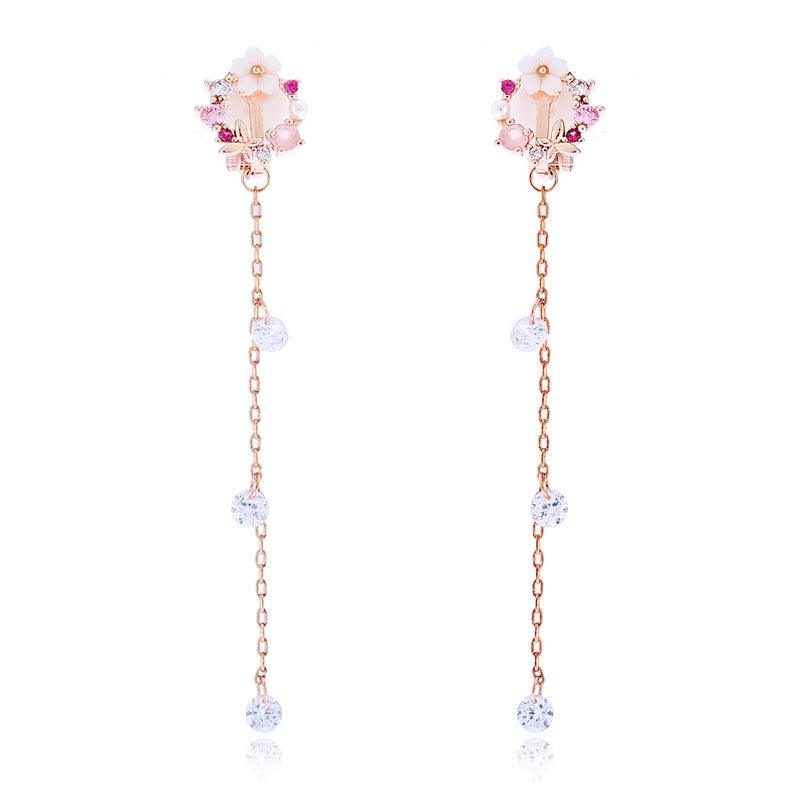 Bow Flower Earrings Clip or Stud