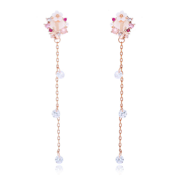 Bow Flower Earrings - WOMONA.COM