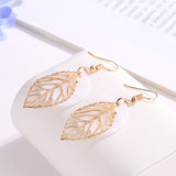 Natural Shell Leaf Combination Earrings - WOMONA.COM