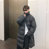 Medium And Long Simple Pure Color Versatile Cotton Coat - WOMONA.COM