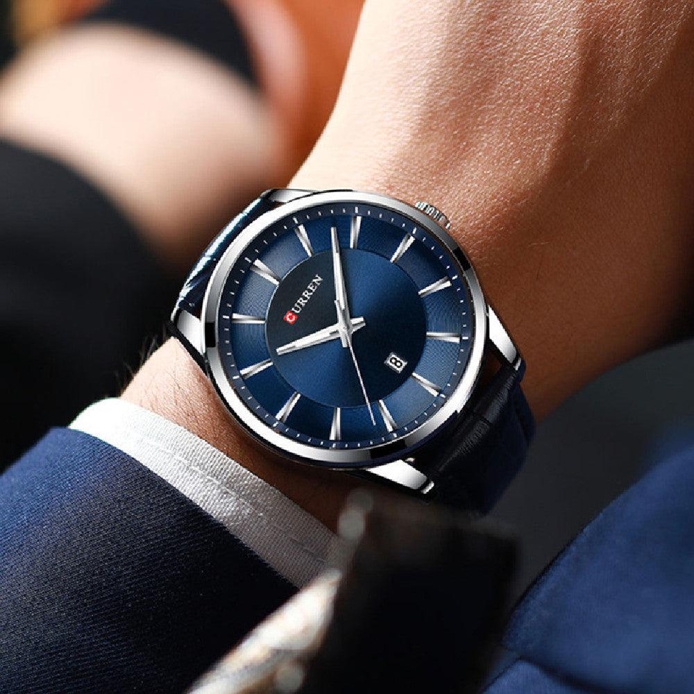 Men's Business Belt Calendar Waterproof Quartz Watch - WOMONA.COM