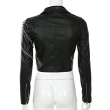 Arm chain leather jacket - WOMONA.COM