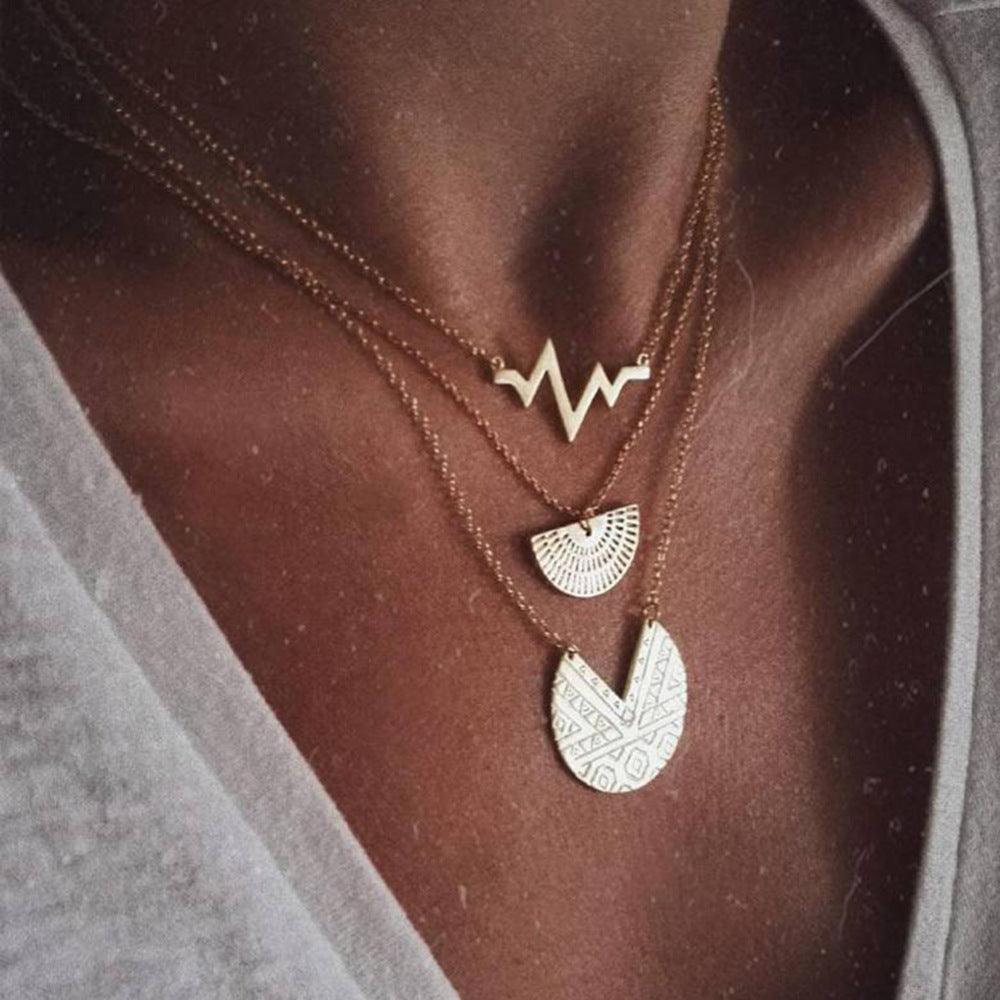 Multi-layer round necklace - WOMONA.COM