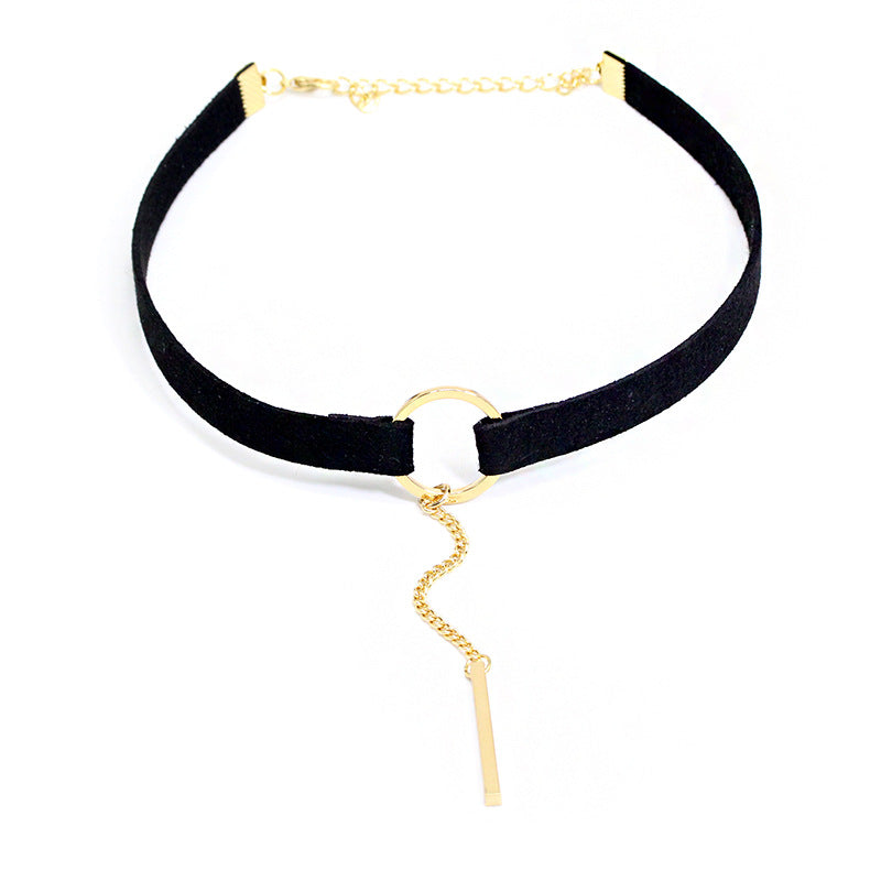 Necklace women collar clavicle necklace black - WOMONA.COM