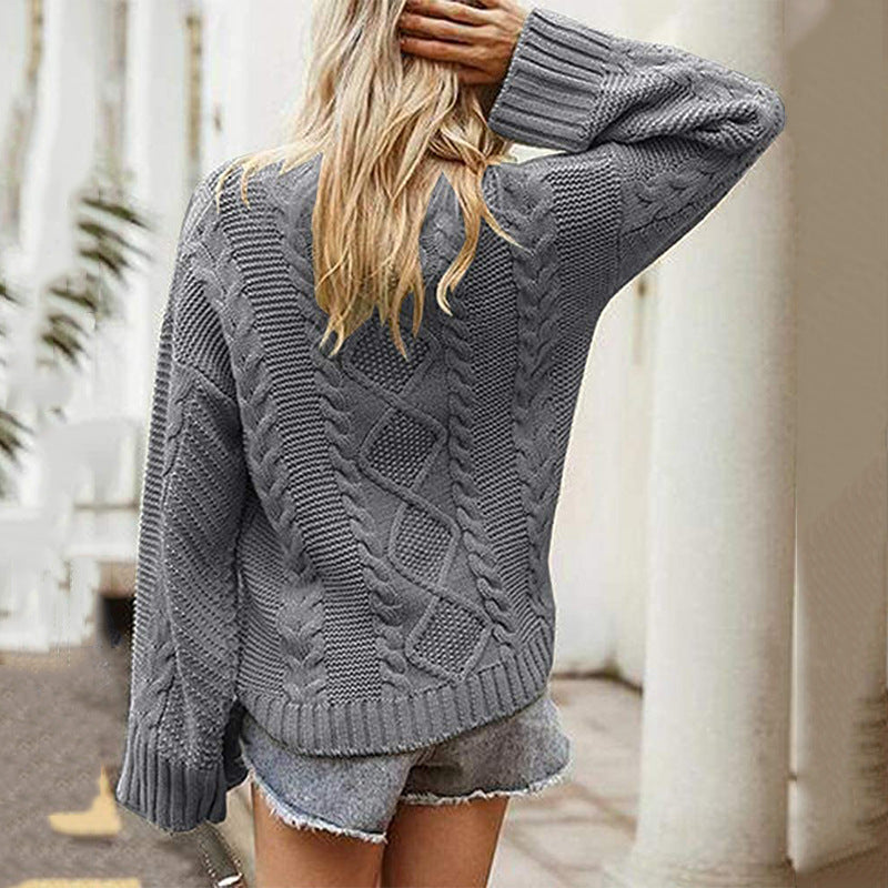 Autumn And Winter Sweaters Solid Color Knitwear Women's - WOMONA.COM