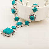 Turquoise Vintage Diamond Necklace - WOMONA.COM