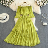 Women's Temperament Leisure Ruffled Chiffon Dress - WOMONA.COM