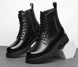 Add High Pile Platform Really Leather Shoes Men Zipper Boots - WOMONA.COM