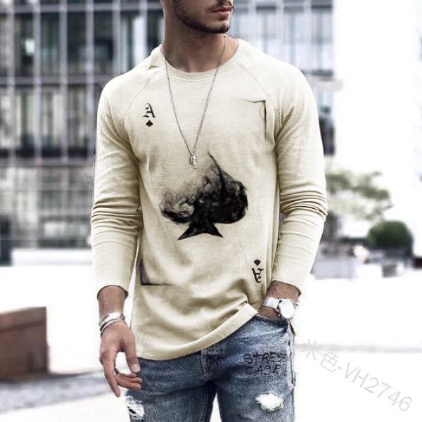 Men's Spring Long-Sleeve Loose Autumn T-Shirts - WOMONA.COM