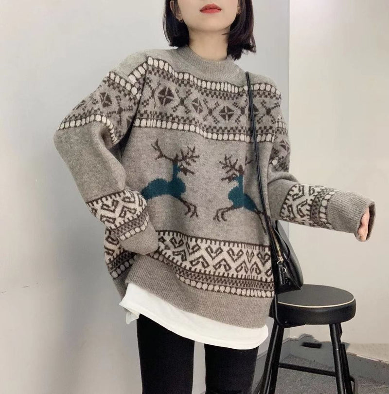 Fashion Sheep Wool Knitted Sweater - WOMONA.COM