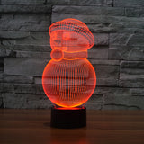 Christmas snowman colorful 3D lights - WOMONA.COM