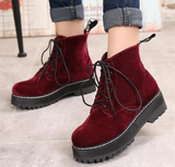 Vintage boots velvet straps ankle boots - WOMONA.COM