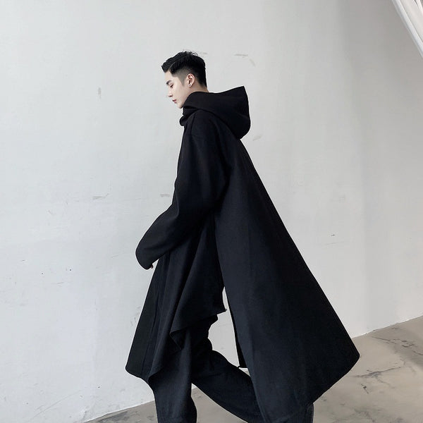 Fashion Trench Coat Hooded Dark Cape - WOMONA.COM