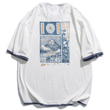 Faxien Japanese Retro Short Sleeve T-shirt Men''s - WOMONA.COM