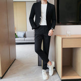 Men's Fashion Waffle Casual Suit - WOMONA.COM