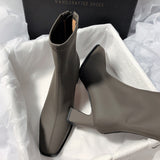 High Heel French Thin Elastic Minimalist Short Boots For Women - WOMONA.COM