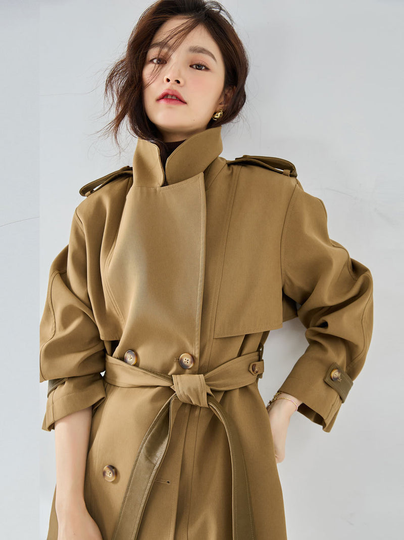 New Casual Elegant Elegant Short Trench Coat Women