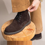 Handmade Leisure High-top Retro Desert Boots Men - WOMONA.COM