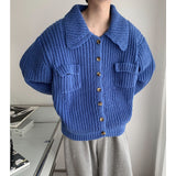 Winter Lapel Sweater Single-breasted Men's Loose Cardigan - WOMONA.COM