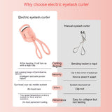 Eyelash Curler Portable Electric Heated Comb Eye Lash Long Lasting Eyelashes Curls Thermal Eyelash Curler Makeup Tools Heated Eyelash Curlers,Rechargeable Electric Eyelash Curler,Handheld Eyelash Heat - WOMONA.COM