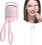 Eyelash Curler Portable Electric Heated Comb Eye Lash Long Lasting Eyelashes Curls Thermal Eyelash Curler Makeup Tools Heated Eyelash Curlers,Rechargeable Electric Eyelash Curler,Handheld Eyelash Heat - WOMONA.COM