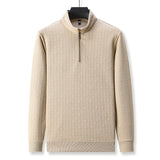 Autumn Men's Casual Half-height Zip Solid Color Undershirt Sweater - WOMONA.COM