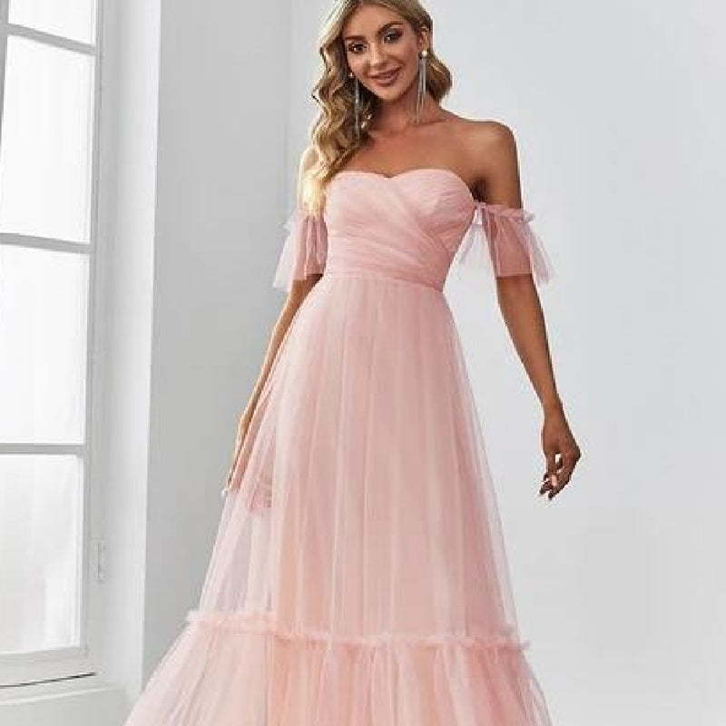 Women's Off-shoulder Tube Top Evening Dress - WOMONA.COM