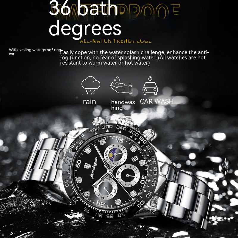 Men's Multi-functional Fashion Waterproof Quartz Watch - WOMONA.COM