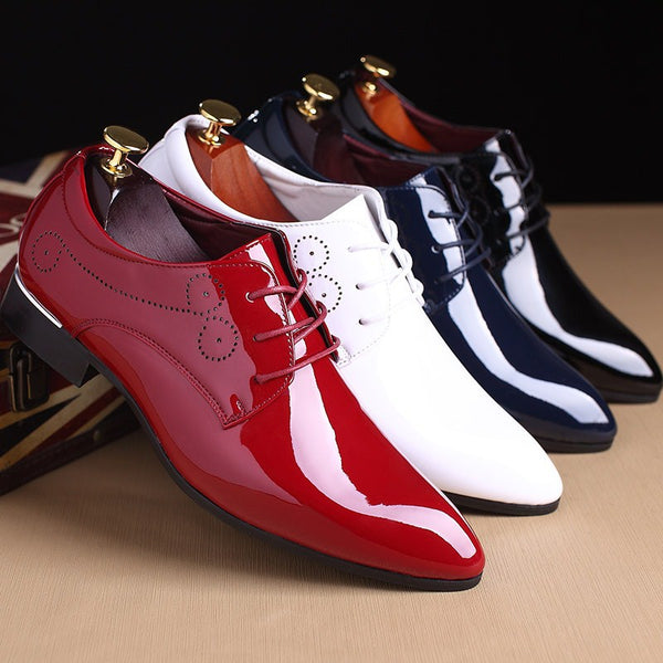 Men Leather Shoes Men Business Casual Dress Shoes - WOMONA.COM