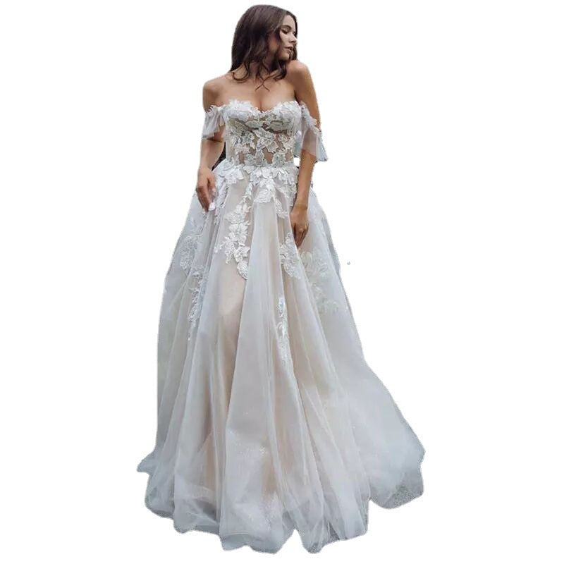 New Sexy Tube Top Lace Wedding Dress Plus Size - WOMONA.COM