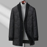 Light Luxury Men's Mid-length Down Jacket Dad Wear Winter Youth - WOMONA.COM