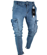 Cargo Hole Denim Jeans Men - WOMONA.COM