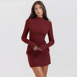 Hot Girl Polyester Hip Skirt Elegant Slim-fit Long Sleeve - WOMONA.COM