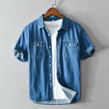 Summer Cotton Denim Shirt Coat For Men - WOMONA.COM