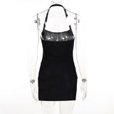 Women's Sling Halter Circle Split Dress - WOMONA.COM