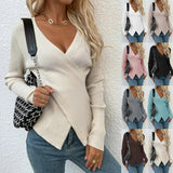 Irregular Cross Sweater Women's Top - WOMONA.COM