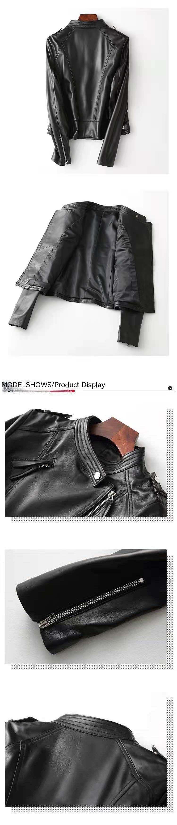 Sheepskin Small Motorcycle Jacket - WOMONA.COM