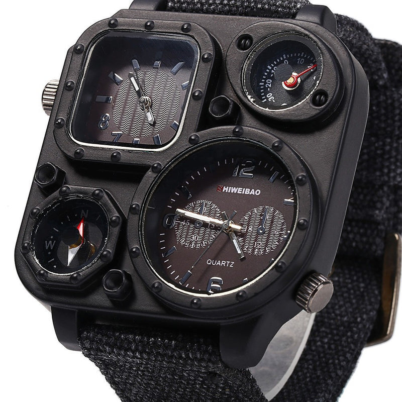 Men's Military Watch Multi-time Zone Personalized Dial - WOMONA.COM