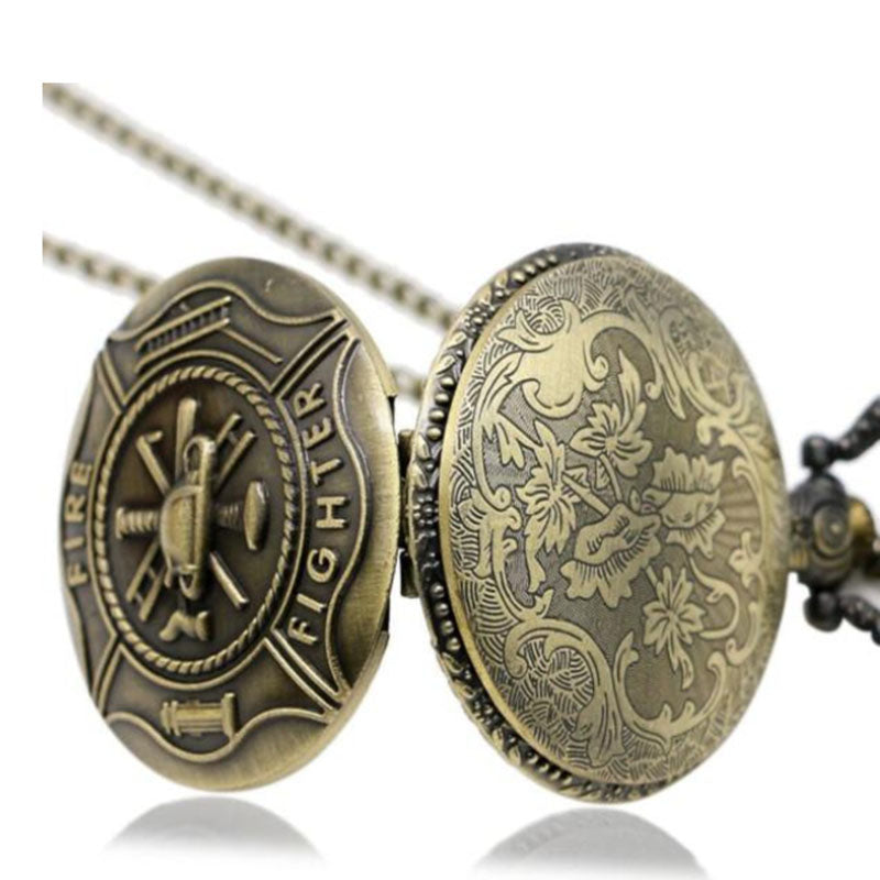 Fire Sign Quartz Flip Commemorative Pocket Watch - WOMONA.COM