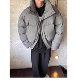 Versatile Stand Collar Zipper Short Cotton Coat Men