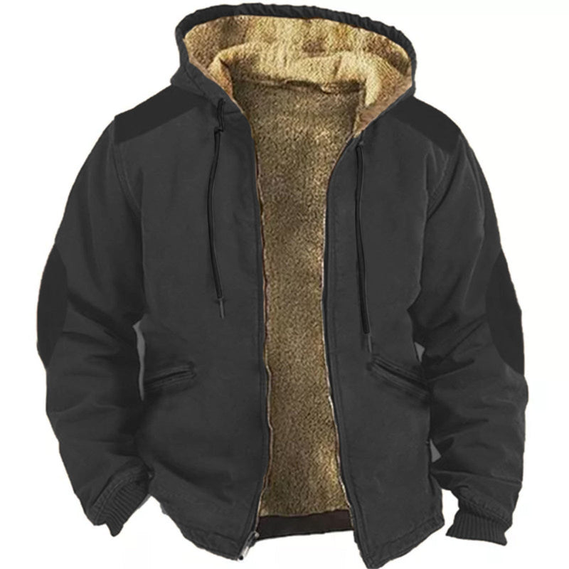 Brown Lining Cotton-padded Jacket - WOMONA.COM