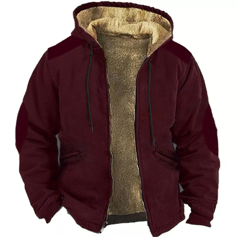 Brown Lining Cotton-padded Jacket