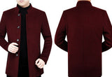 Middle-aged Men's Woolen Coat Velvet Stand - WOMONA.COM