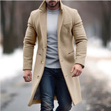 Woolen Coat Men's Mid-length Trench Coat