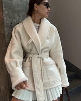 Long Sleeve Splicing Coat Women - WOMONA.COM