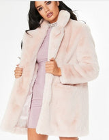 Faux Fur Coat Women Long Sleeve Warm Thick Wave Jackets - WOMONA.COM