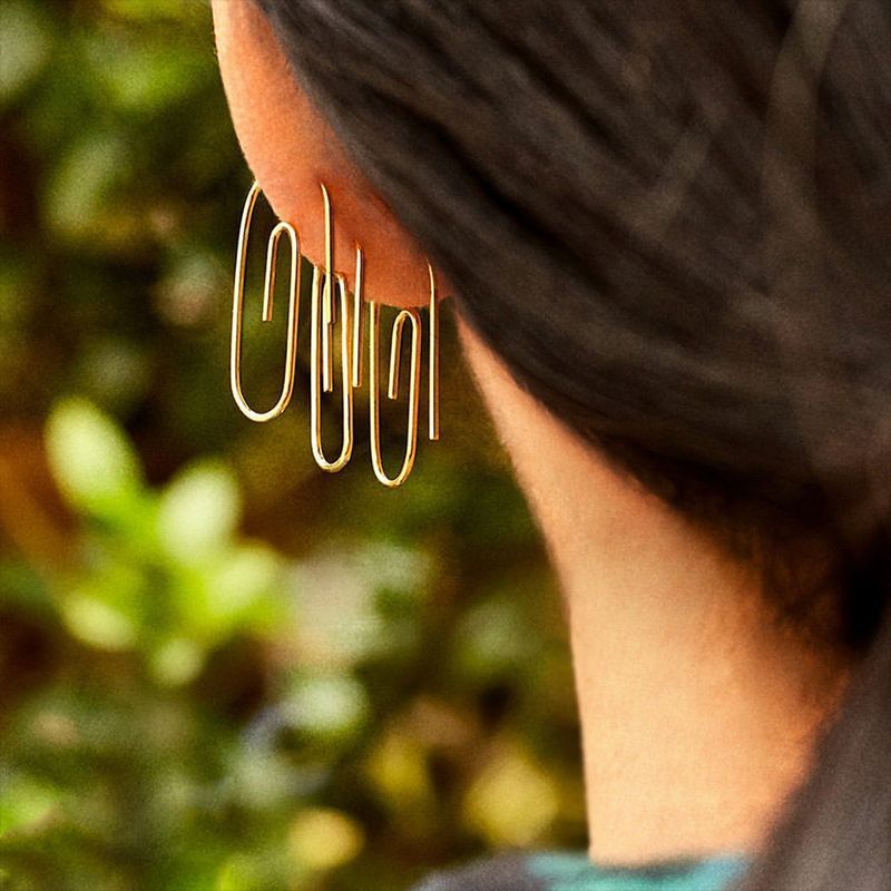 Paper clip female earrings - WOMONA.COM