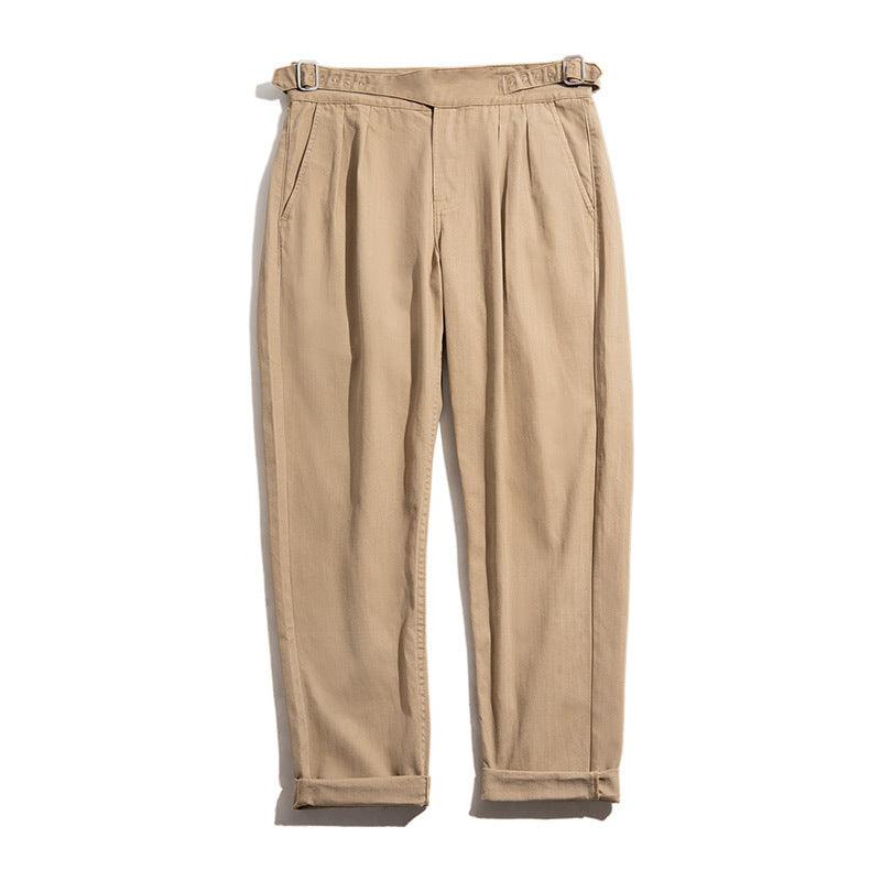 Retro High Waist Army Pants Casual Trousers Men - WOMONA.COM